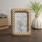 Hello Honey Carved Mango Wood Photo Frame with Diamond Pattern, Gold Foil Finish